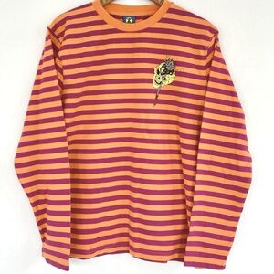 Bored Teenager By Blake Anderson Long Sleeve Striped Cracked Skull Shirt